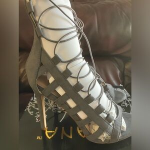 Size 9 Olive Green Liliana Nikia Strappy Heels.  Never worn